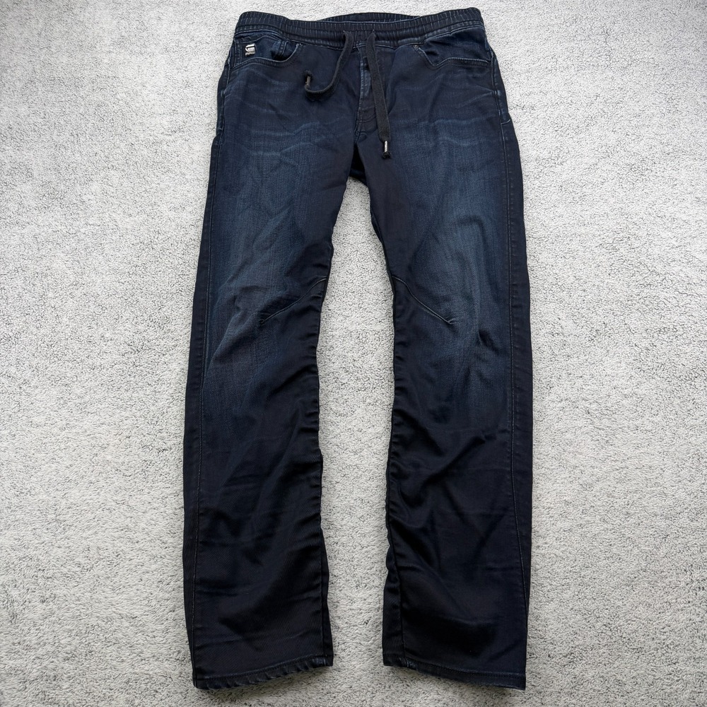 G Star Raw Jeans Men 32x30 Blue Arc 3D Sport Straight Tapered Stretch Drawstring
